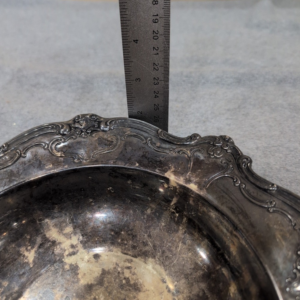 Gorham Silver Original Vintage Silverplate Chantilly Pattern Scalloped Bowl - Picture 8 of 9